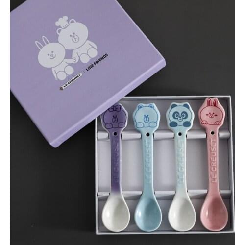 Brown Bear Koni Rabbit Cartoon Ceramic Spoon Set