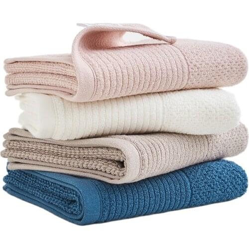 New 95g Pure Color Cotton Absorbent Face Towel Sport/Hair Towel White/Pink/Blue/Brown Antibacterial Towel 34x76CM