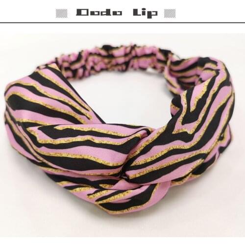 Pink Zebra print hairhoops for washing hairbands for ladies cosmetic headbands moda fashion Bohemia style beach hair accessories
