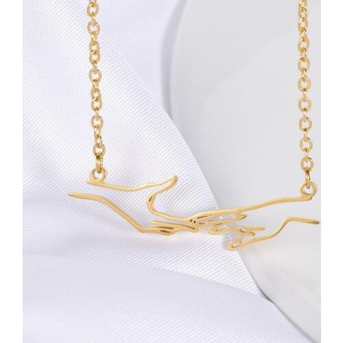 Hollow Out Hand Gestures Necklace Simple Language Pendant Necklace For Women Girls Friends Mothers Day Gifts Vintage Jewelry