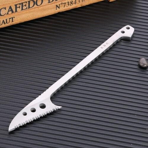 Practical Fishing Gear Tool Stainless Steel Fish Scaler Harpoon Multi-functional EDC Survival Gadgets with K Plate Sheath