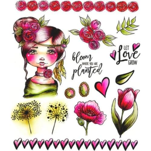 Girl Transparent Clear Silicone Stamp/Seal for DIY scrapbooking/photo album Decorative clear stamp A3019