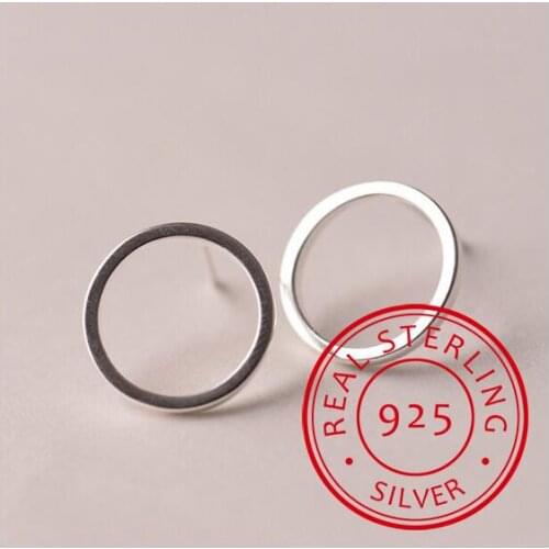 925 Sterling Silver Earring Simple Circles Stud Earrings For Women Hypoallergenic Sterling Silver Fine Jewelry Pendientes Mujer