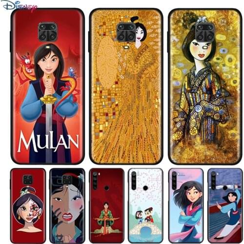 Black Silicone Cover Mulan Princess For Xiaomi Redmi Note 10 10S 9 9S Pro Max 9T 8T 8 7 6 5 Pro 5A Phone Case