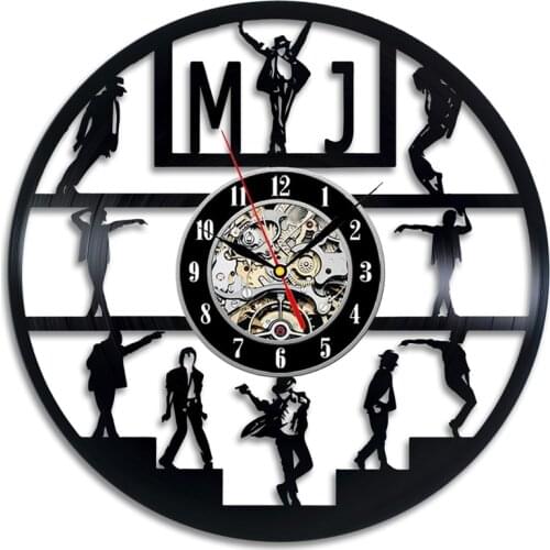 Modern Design Music King Michael Jackson Vinyl Clocks Vintage Vinyl Record Wall Clock Wall Watch Home Decor Gifts for Fan