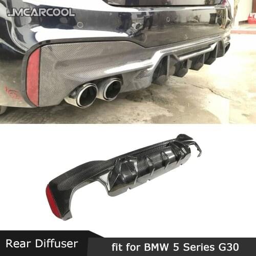 Dry Carbon Fiber / FRP Rear Bumper Lip Diffuser Spoiler For BMW 5 Series G30 G38 M Sport 2017-2020 M5 Competitive Style Diffuser