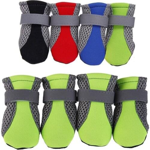 Summer Pet Dog Shoes Reflective Non-Slip Pet Boots Shoes Breathable Soft Mesh Socks Spring Dog Waterproof For Yorkie Teddy