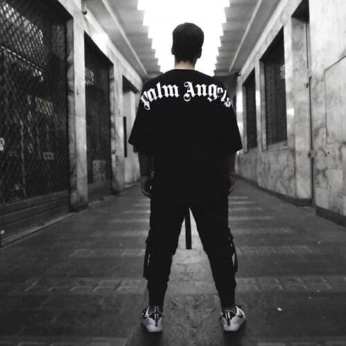 Palm Angels Short Sleeve Letter Print Short Sleeve Drop Shoulder Big Letter Street T-Shirt