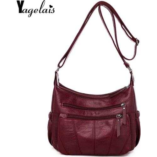 Ladies Hand Crossbody Bags Multilayer Zipper For Women 2020 Luxury Handbags Women Soft Leather Shoulder Bag Women