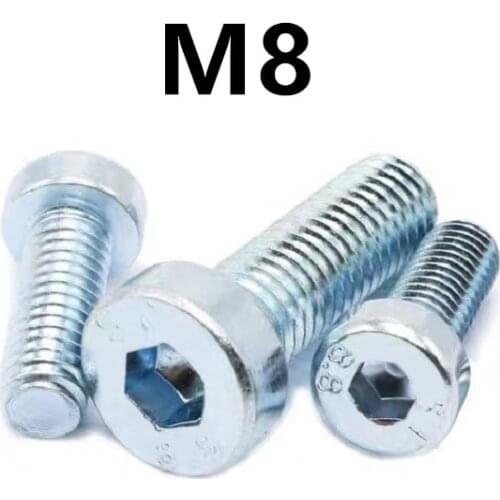 10PCS M8x10/12/16/20/25/30/35/50mm 8.8 Galvanized DIN7984 Hex Hexagon Socket Thin Low Short Profile Head Allen Cap Screw Bolt