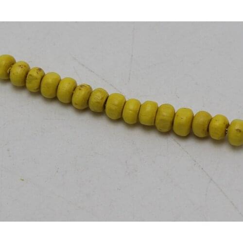 1000 Yellow 4mm Round Wood Beads~Wooden