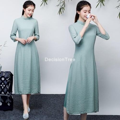 2021 vietnam style dress vietnam aodai vietnam traditional dress chiffon cheongsam dress chinoise ao dai elegant party dress