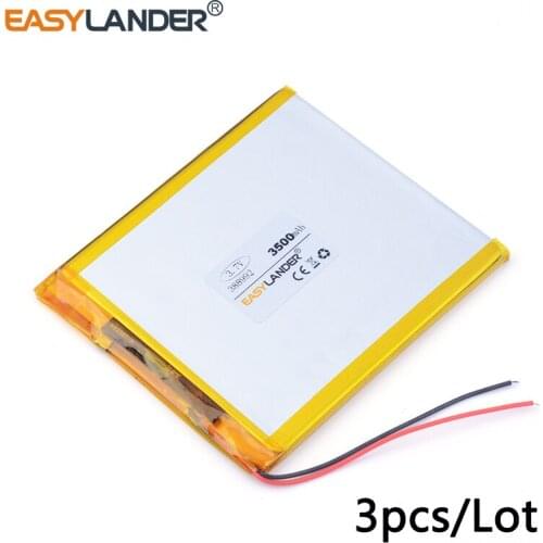 3pcs /Lot 3.7v lithium Li ion polymer rechargeable battery 388992 3500mAh for DIY GPS PSP Power bank Tablet PC MID DVD PAD