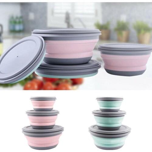 Folding Cup Telescopic Collapsible Baby Lunch Box Compression Picnic Supplies Portable Travel Outdoor Camping M6H4