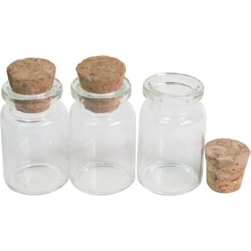 30pcs 6ml Small Cute Clear Glass Bottle With Cork Stopper Wishing Glass Bottles Vials Craft Wedding Decorative