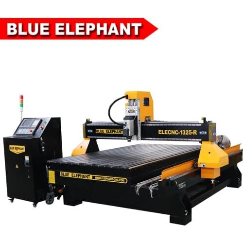 Blue Elephant 4 axis 3d low cost 1325 cnc milling machine servo motor and driver 4d cnc router for wooden moulding and carving