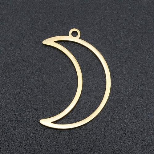 5pcs/lot 100% Stainless Steel Moon Geometric DIY Earring Charm Connector Wholesale Accpet OEM Order Top Quality Findings
