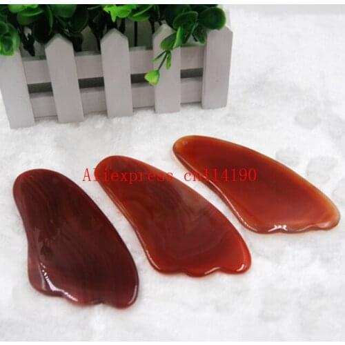 50 pcs/lot Natural Agate guasha Carnelian Gua Sha Body And Face Massage Tool Acupuncture