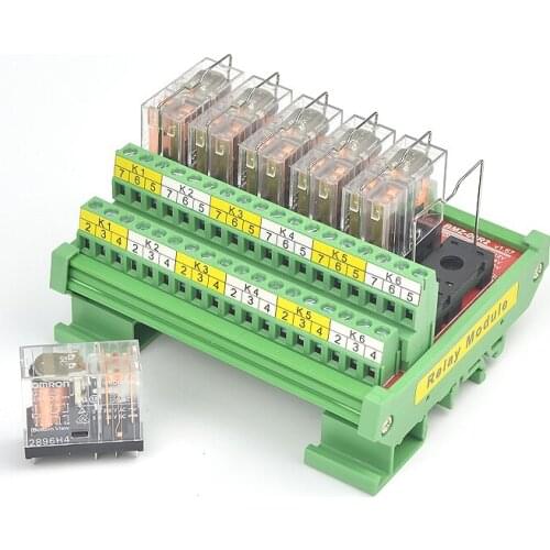 6-way Relay Module Module 12V/24V Input BMZ-06R2 Two Open Two Closed