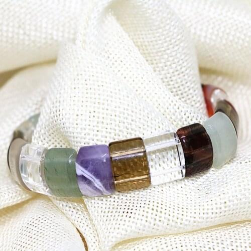 New fashion 10*15mm natural stone chalcedony carnelian tiger eye mixed-stone high grade bracelet for women jewelry 7.5inch B1695