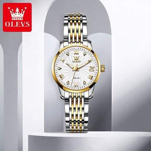 Watch Fully Automatic Mechanical Watch Fashion Diamond Double Calendar Waterproof Ladies Watch Women