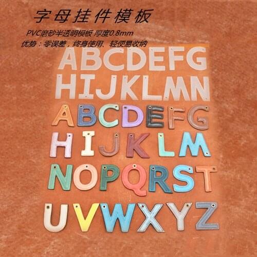 Designer 12sets/lot DIY leather craft hanging decoration alphabet words letter design pvc template sewing hole pattern