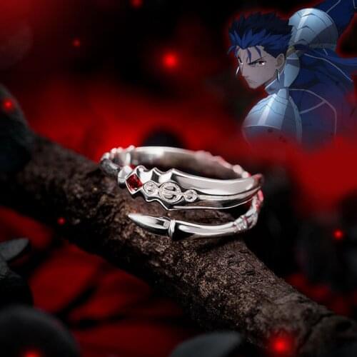 Fate Stay night UBW Lancer Gae Bolg Chulainn Sword 925 Sterling Silver Ring Cosplay Halloween Christmas Gift ring