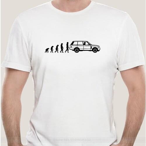 Mens Evolution of Ape to Range Rover L322 T Shirt ~ Retro Off Road Landrover fashion t-shirt men cotton brand teeshirt