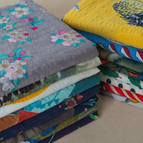 Cotton fabric Printed cloth summer dress womens cotton linen clothing Rayon fabric soft DIY Sewing Quilting Needlework Handmade