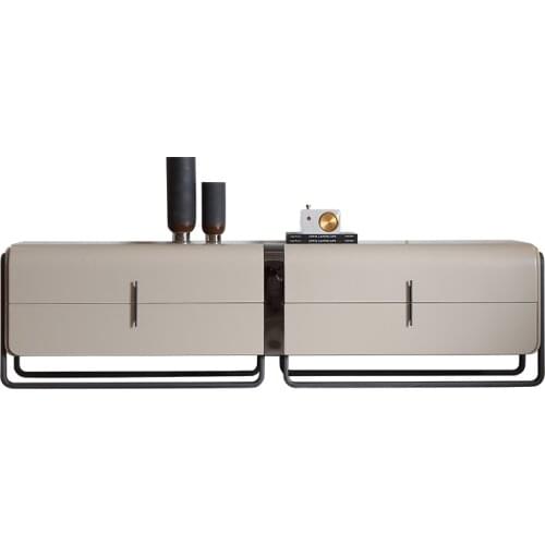 Italian light luxury solid wood TV cabinet floor cabinet living room modern simple small house storage wall cabinet furniture