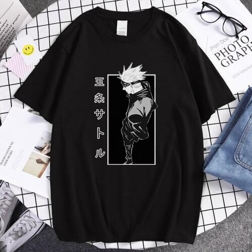 Jujutsu Kaisen Satoru Gojo Printed Tshirt For Men Casual Comfortable T Shirt Fashion Soft Top Crewneck Oversized Tshirts Mans