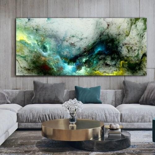 Colorful Nebula Clouds Abstract Art Oil Painting Printed On Canvas Big Size Wall Picture For Living Room Modern Poster And Print