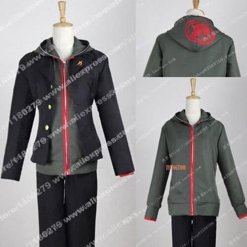 Anime Danganronpa Dangan Ronpa Makoto Naegi Coat Cosplay Costume Halloween Carnival Uniform and Wigs,Customized Size Accepted