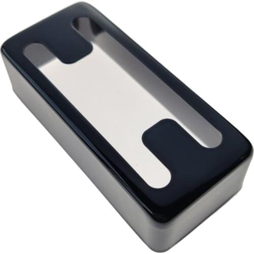 Metal Copper Electric Guitar Pickup Cover H Hole Black, 72x32mm
