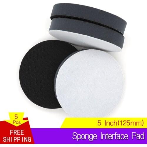 5 Inch 125MM Sponge Soft Interface Pad Sander Buffer Pad Hook and Loop Power Tool Parts, 20MM Thick (Pack of 5)