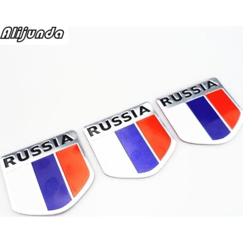 High quality Russia car sticker 3d flag logo, Label sticker accessories for Cadillac XTS SRX ATS CTS/Renault Koleos Fluenec