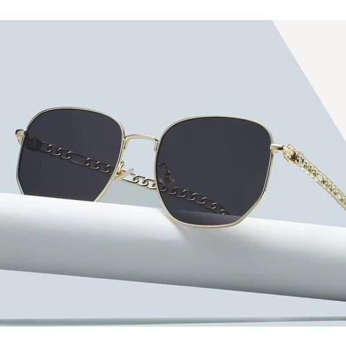 New European and American style big frame gold frame fashion advanced temperament trend net Red Street Photo