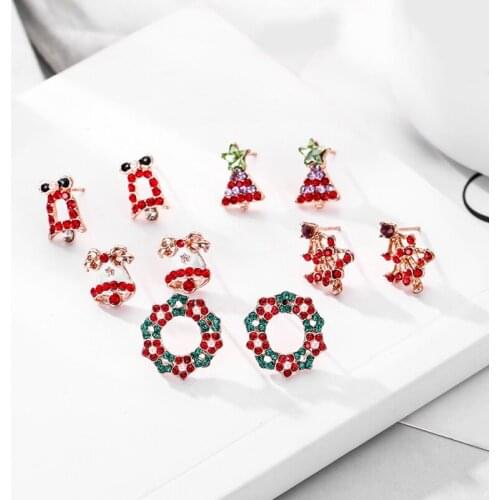New Christmas Stud Earrings Christmas Tree Bell Garland 2021 Statement Fashion Earrings Jewelry Accessories