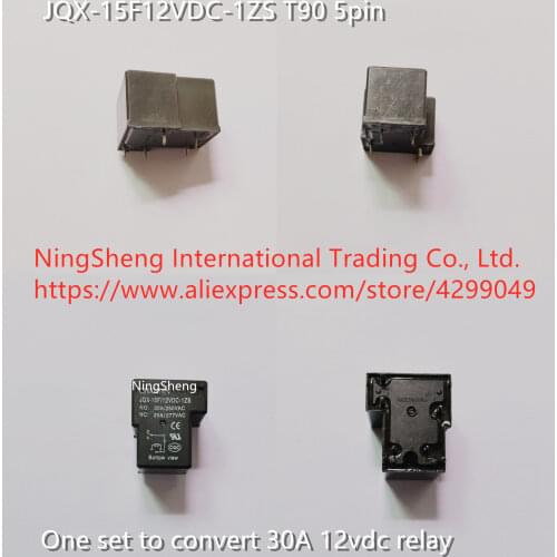 Original new 100% JQX-15F12VDC-1ZS T90 5pin one set to convert 30A 12vdc genuine relay