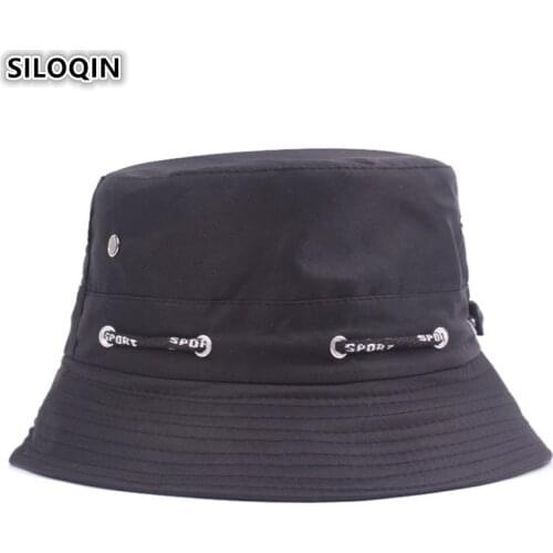 SILOQIN Summer Hip Hop Beach Fishing Cap For Men Women Multiple Color Unisex Bucket Hats Cotton Polyester Panama Sun Visor Hat