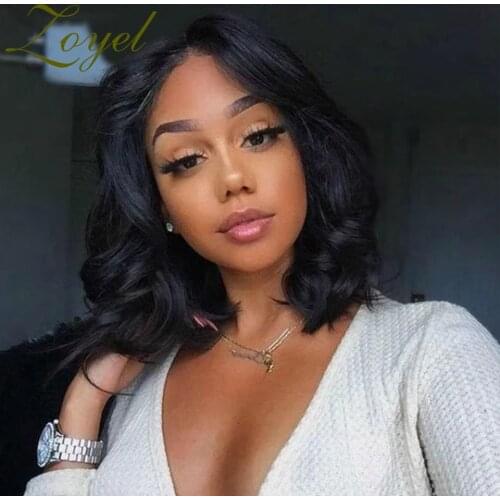 Bob Wig Lace Front Wigs Synthetic Short Wigs for Women Heat Resistant Fiber Hair Body Wave Realistic Daily Wear Wig