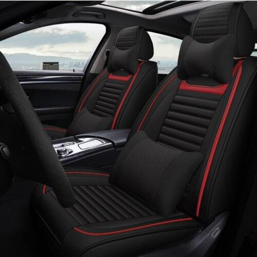 （Front+Rear）5 seats flax car seat cover for lada grant nterior 2107 2114 granta kalina xray Accessories Automobiles Seat Covers