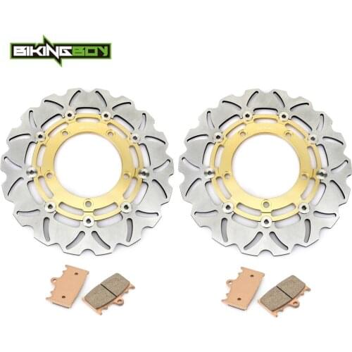 BIKINGBOY Front Brake Discs Disks Rotors + Pads Bandit GSF 1250 / S 2007-2015 GSF 650 07-14 K8 GSX650F 08 09 10 11 12 13 14 15