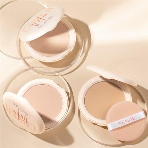Face Powder Long-lasting Perfect Cover Oil Control Matte Two Way Cake Vitamin C Lightweight Facial Makeup
