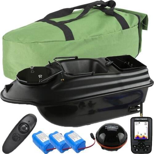 500M Wireless Fishing Bait Boat Carp Fishing Boat Speedboat Remote Control Boat 2 Hoppers LCD GPS Fishfinder With Sonar Sensor