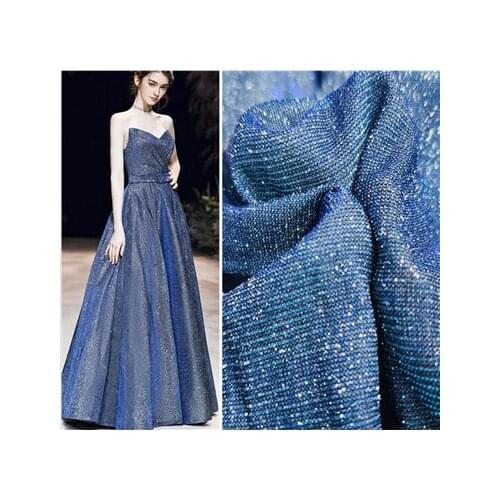 Slide silk composite mesh gold silver gradual change dress fabric Sequin gold polyester mesh bright silk knitted clothing