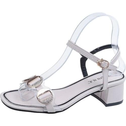 2021 Summer Hot Women Elegant Pumps Comfy Sandals Fashion Ladies Mid Heels Mujer Office Dress Shoes Non-slip Strap Footwear