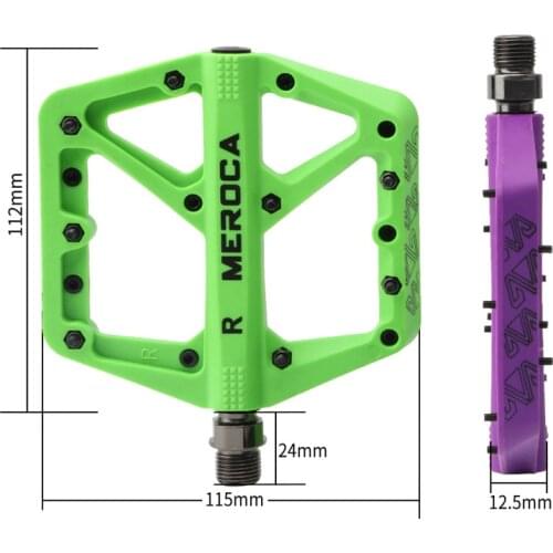 Ultralight Flat MTB Pedals Non-slip Nylon Bicycle Pedal Mountain Bike Platform Cycling Pedals for Bicycle Parts red,black,purple