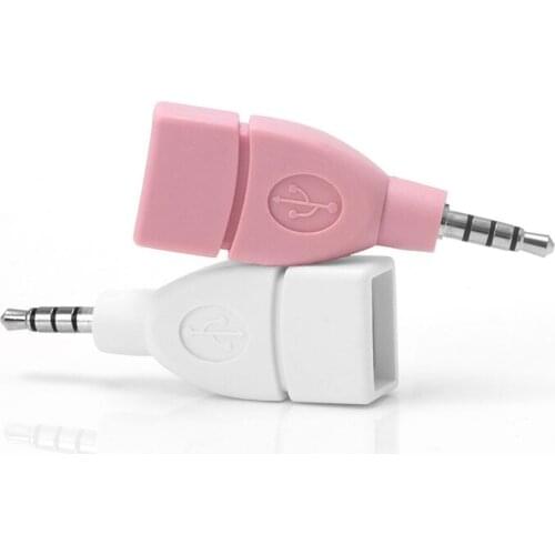 Universal 3.5mm Male Aux Plug Jack To USB 2.0 Female Converter Adapter Retailsale
