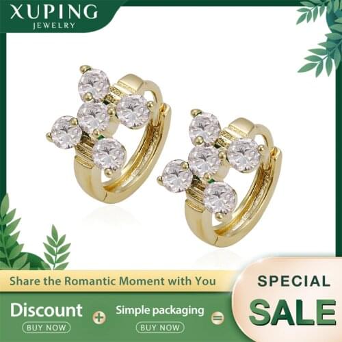 Xuping Temperament Flower Shape Earrings Light Yellow Gold Color Plated Jewelry for Women Thanksgiving Gift 94237
